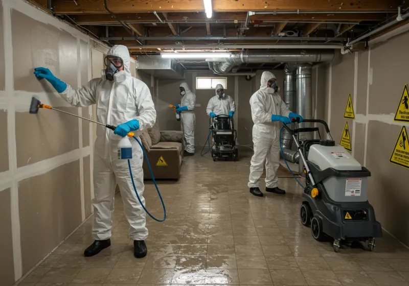 Basement Moisture Removal and Structural Drying process in Atmore, AL